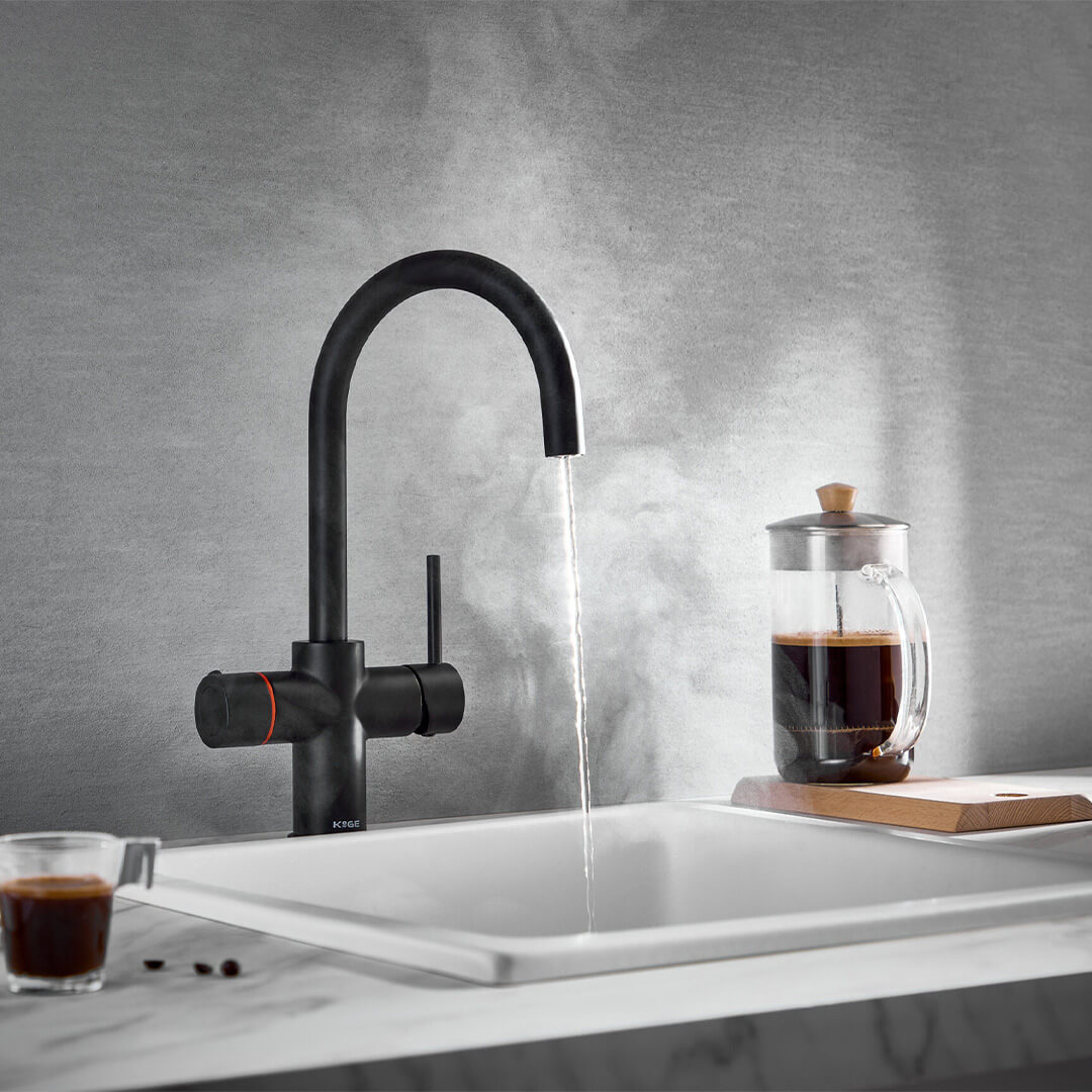 Stock - KoGE 3-in-1 Swan Spout Boiling Hot Water Tap | Matt Black