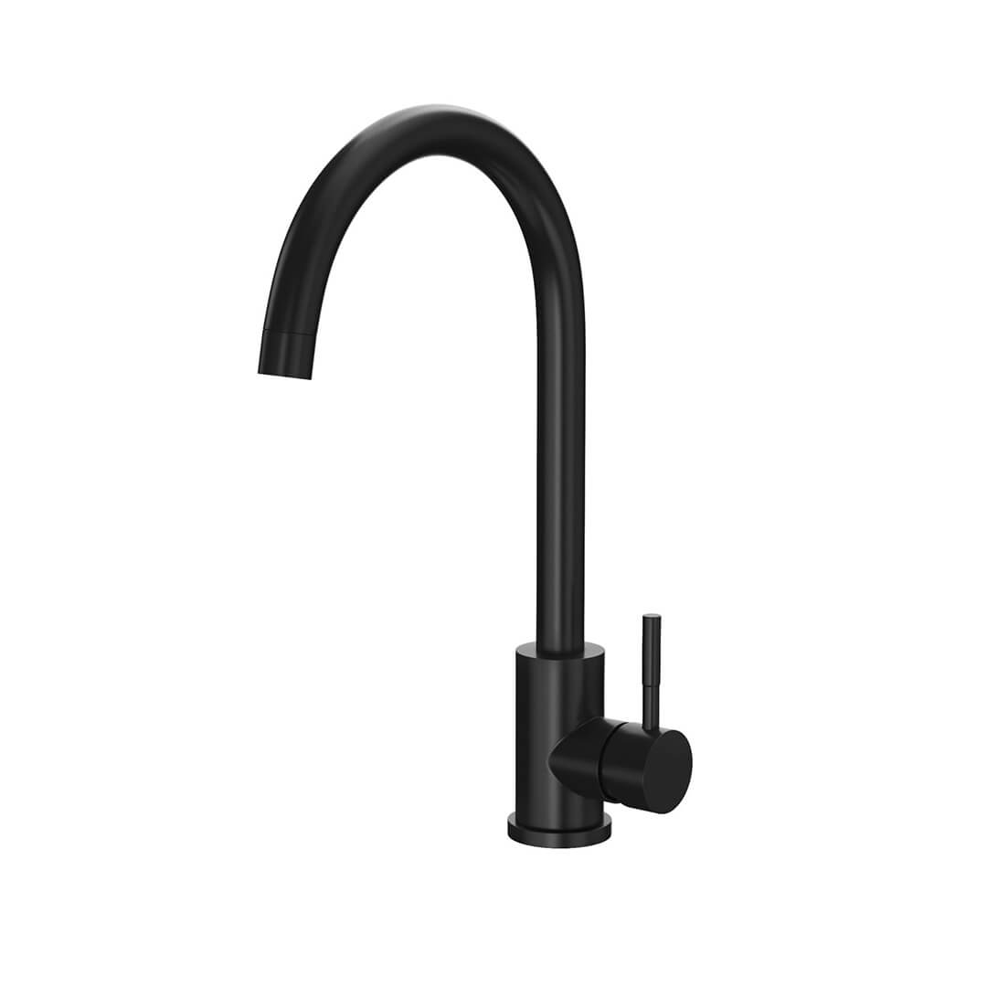 Stock - AURORA Swan Neck Mixer Tap - Matt Black