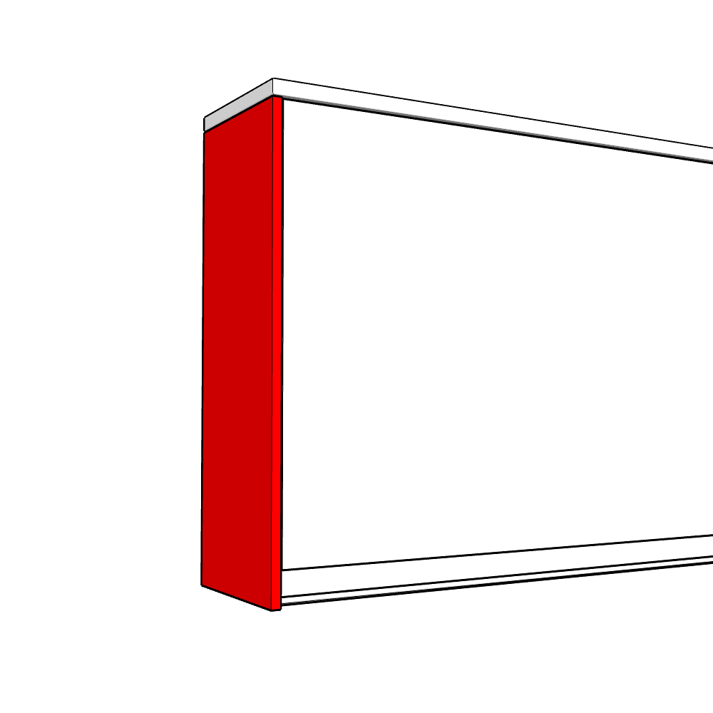 Cortona Wall End Panel - Plain - 980 x 375mm x 18mm