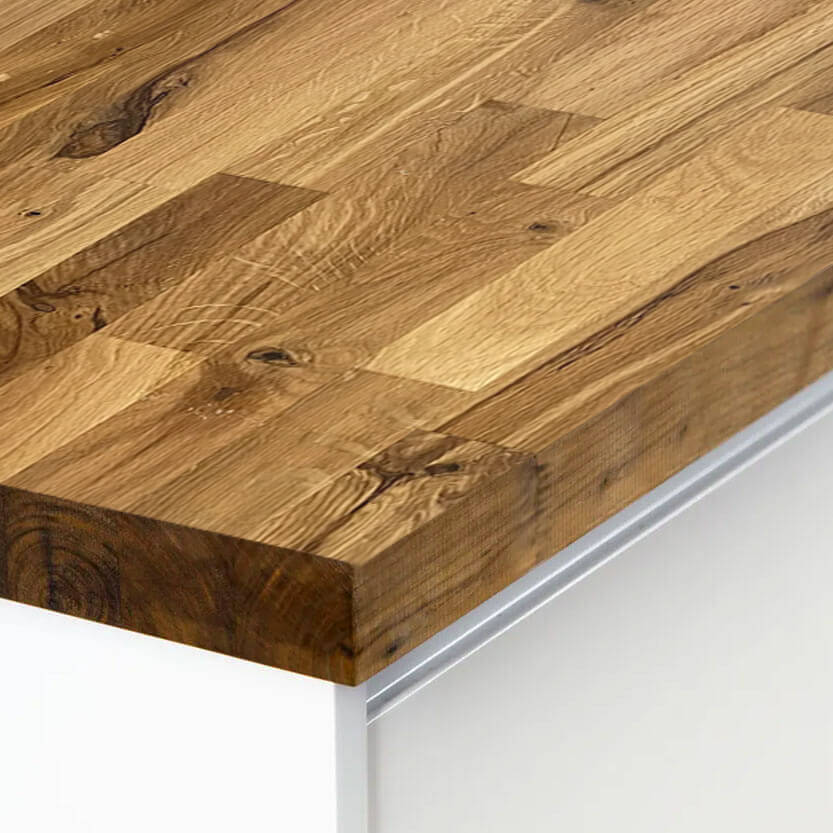 Rustic Oak - Real Wood Worktop - 40mm Thick
