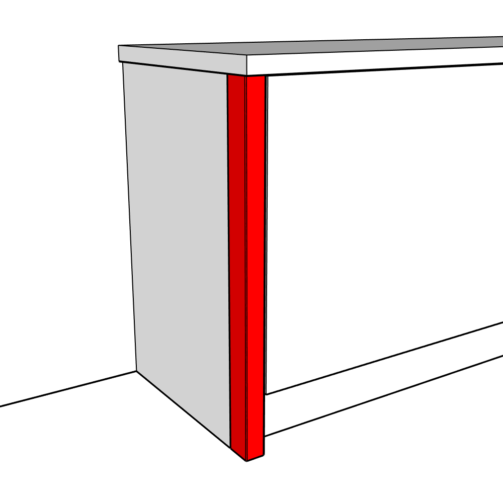 Verdano (On-Trend Colours) Square End Feature - 2400mm x 100mm x 50mm