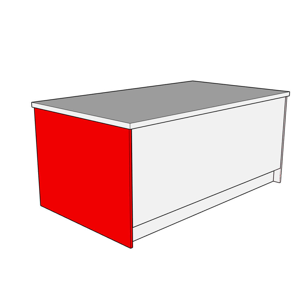 Darlington Smooth Matt Island End Panel - Plain - 900 x 1200mm