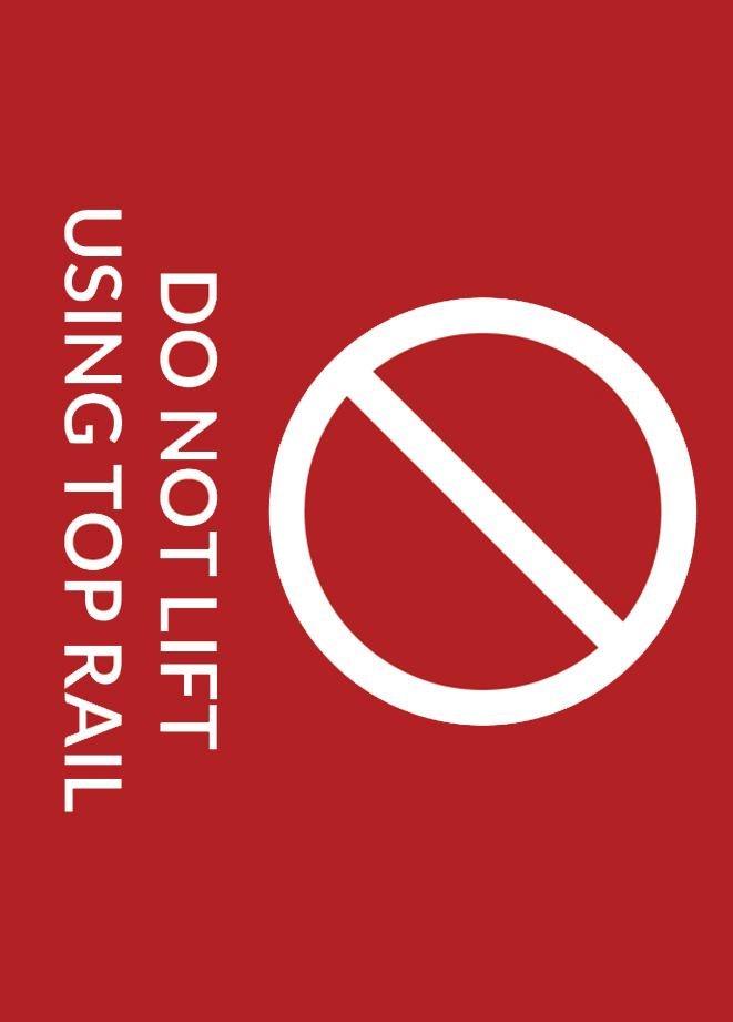 Do not Lift Top Rail Sticker - 1 Box