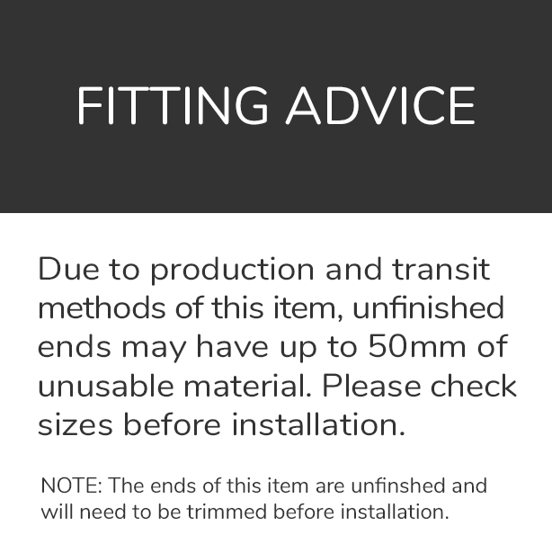 Long Item Fitting Advice Sticker - 50mm x 50mm - 1 box