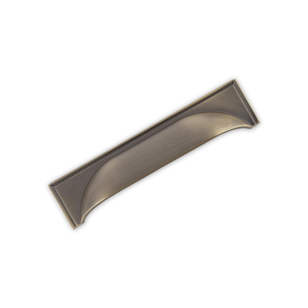 AURORA Square Cup Handle - 96mm Hole Centres - Antique Brass (HB11-0250)