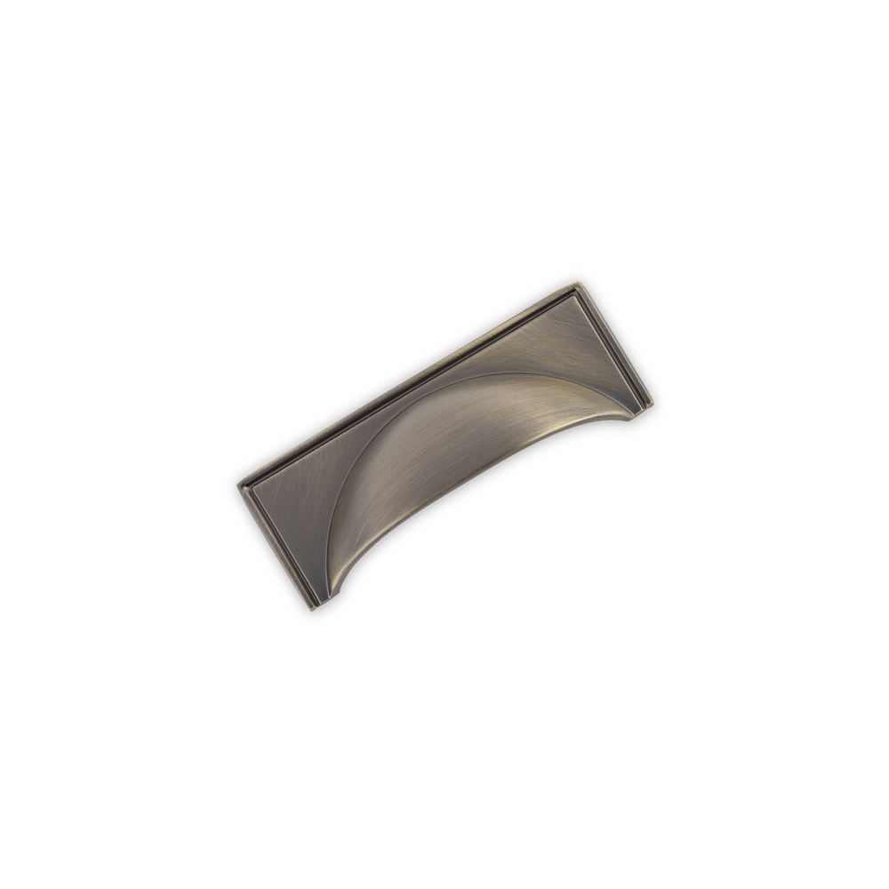 AURORA Square Cup Handle - 97mm (64mm Hole Centres) - Antique Brass