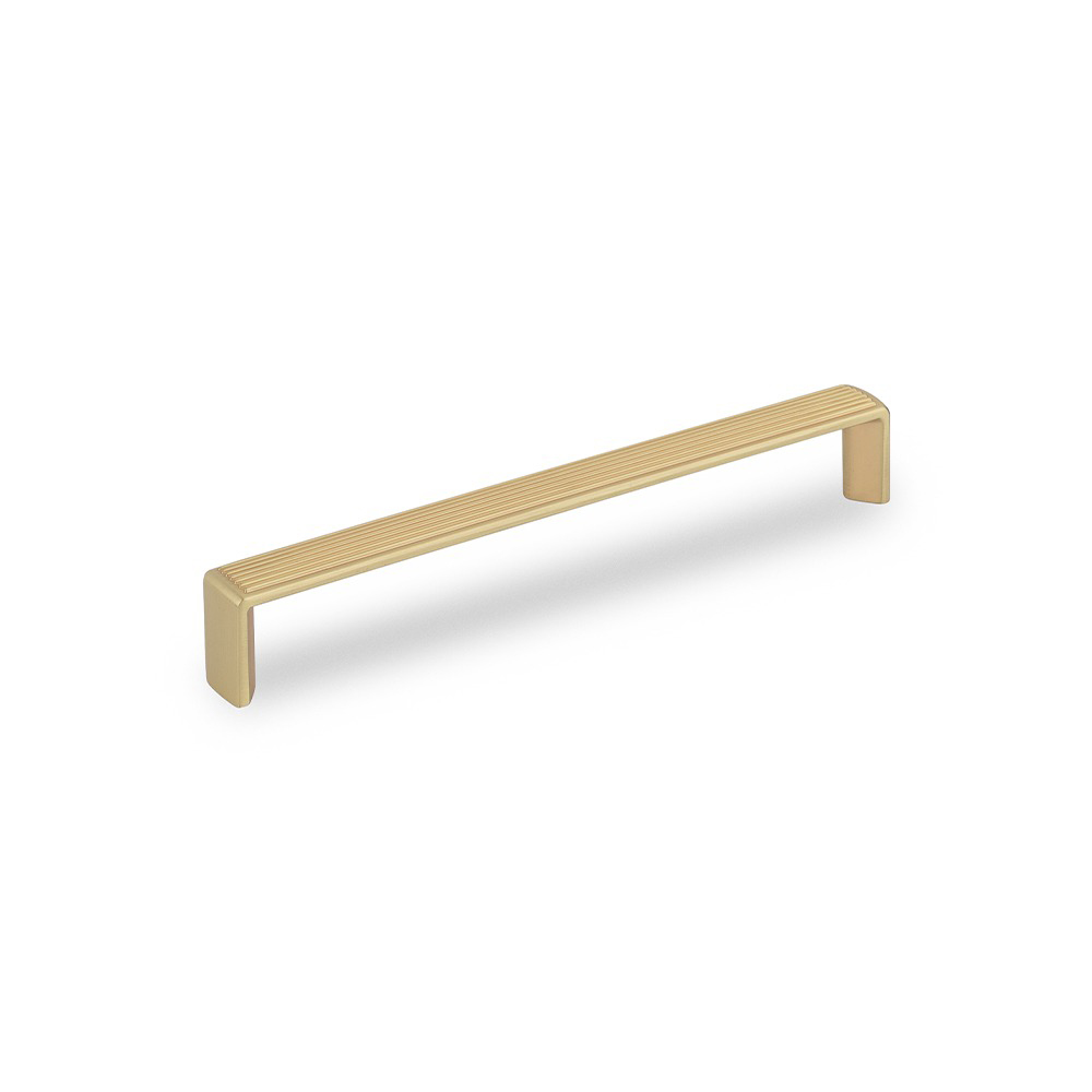 AURORA D Reeded Handle - 167mm (160mm Hole Centres) - Satin Brass (HB12-263)