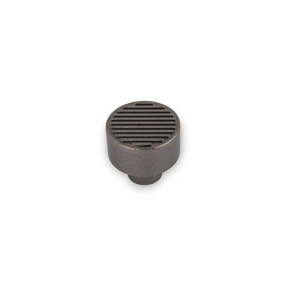 AURORA Round Knob Reeded Top - 30mm Diameter - Pewter (HB12-282)