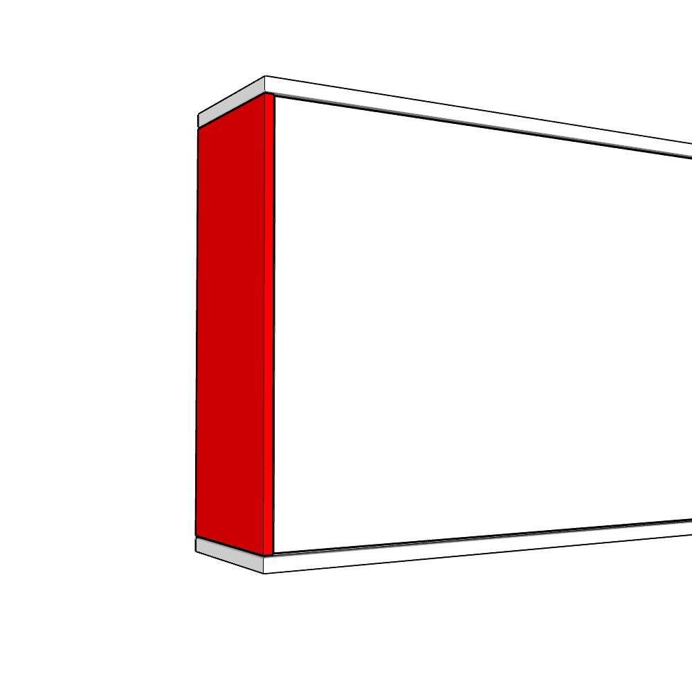 Clarkmore Smooth Matt Wall End Panel - Plain - 990 x 375 x 18mm 