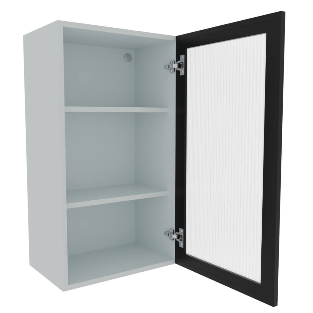 500mm Reeded Glass Wall Unit - Aluminium Frame (High)