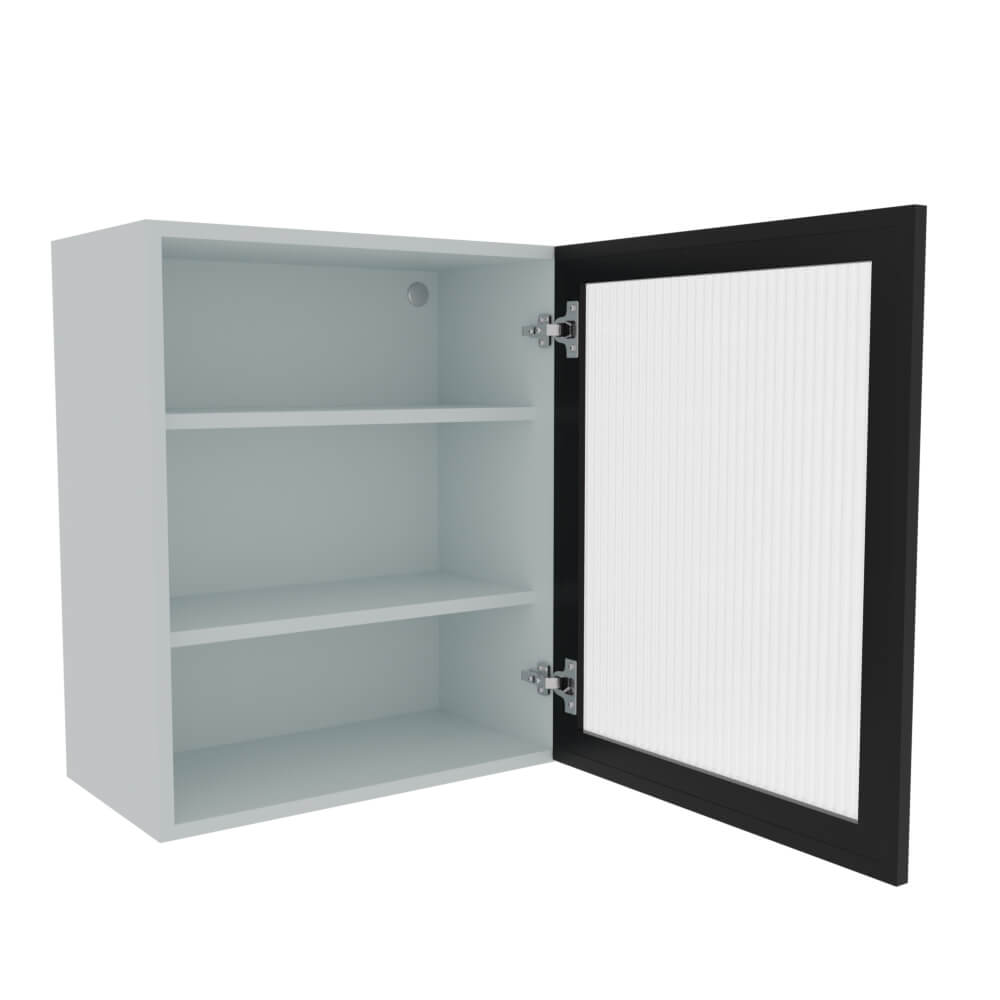 600mm Reeded Glass Wall Unit - Aluminium Frame (Medium)