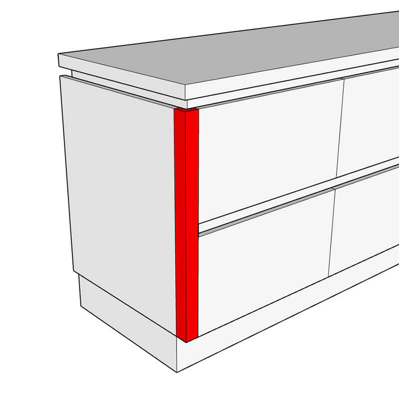 Bellano Smooth Matt External Corner Post - 685 x 46 x 46mm