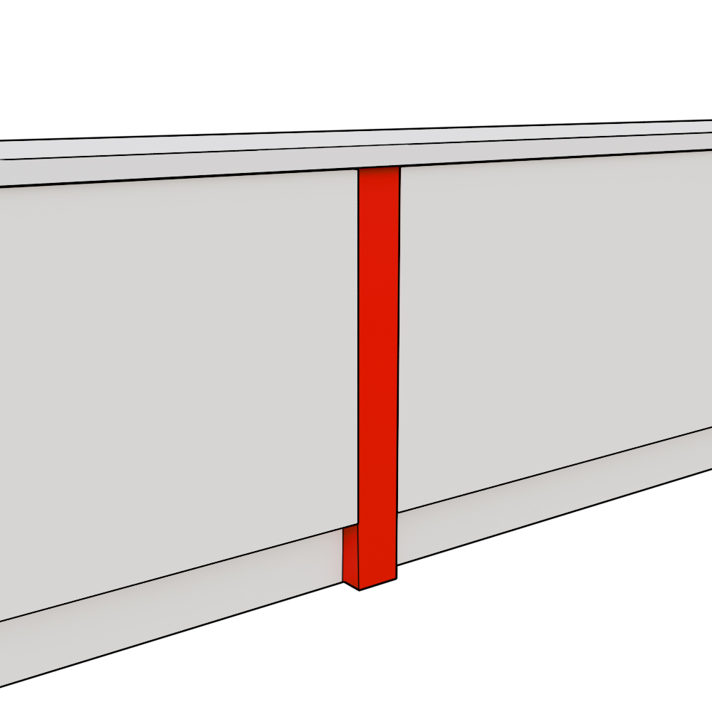 Darlington Smooth Matt Box Pilaster - 80 x 100 x 900mm